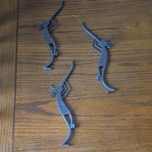 Kokopelli Native American Wall Art Rustic Metal 3 Piece Set Black Copperish Type